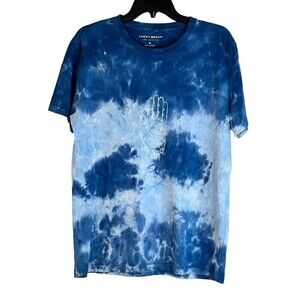 Lucky Brand Men's Blue Tie Die Hamsa Hand Graphic Short Sleeve Shirt Size Medium